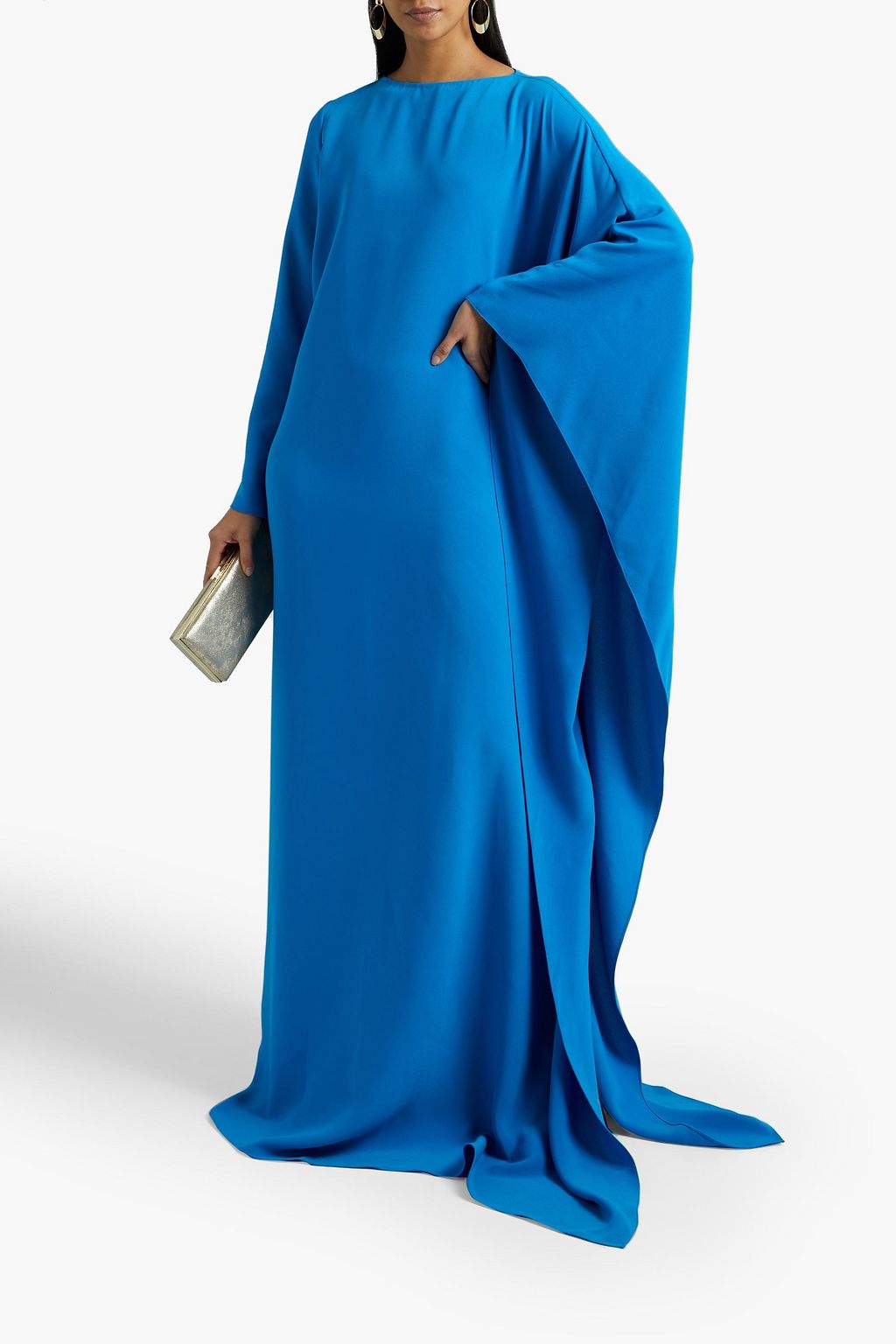 OSCAR DE LA RENTA Draped silk-blend crepe gown