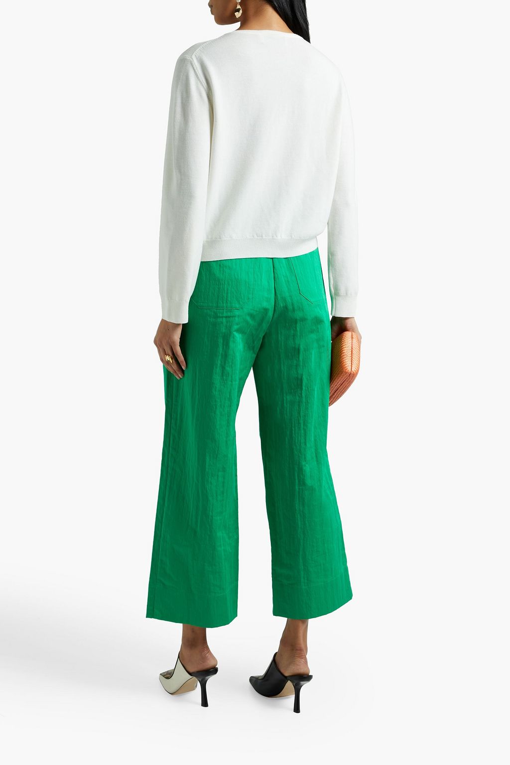 OSCAR DE LA RENTA Crystal-embellished merino wool cardigan