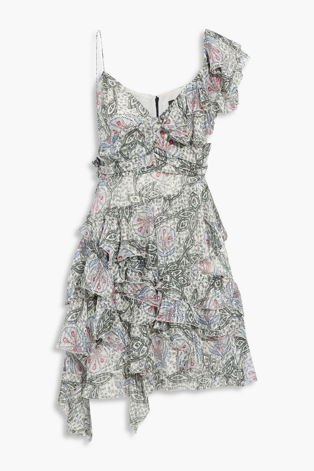 ruffled printed dress