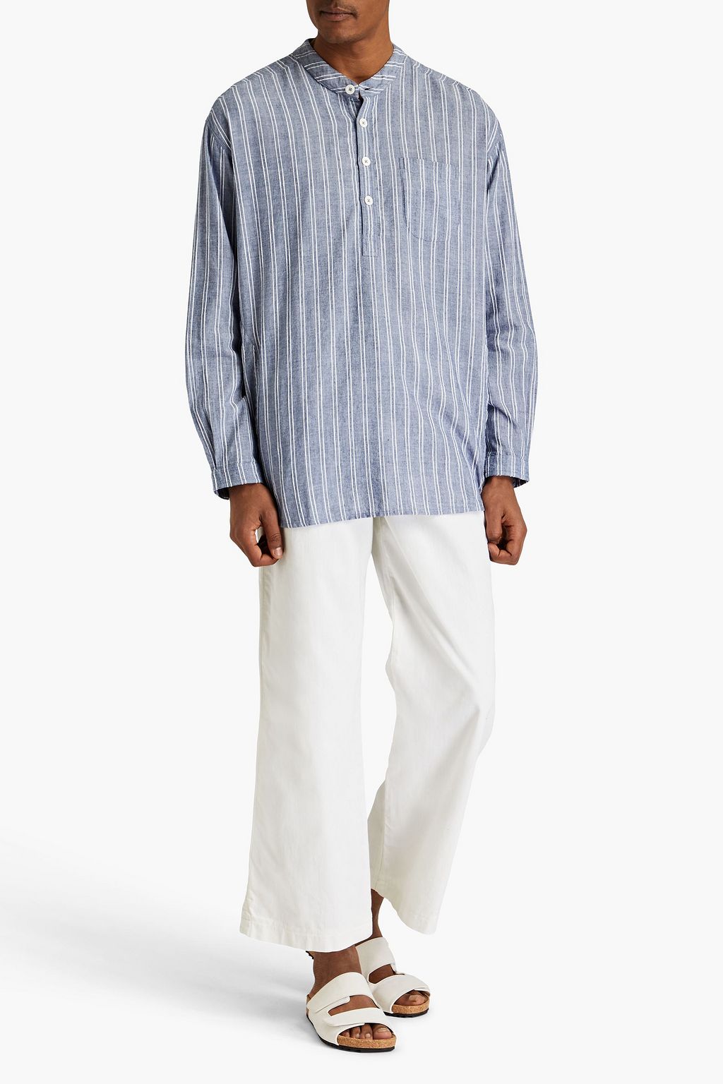 SMR DAYS Striped silk-jacquard shirt