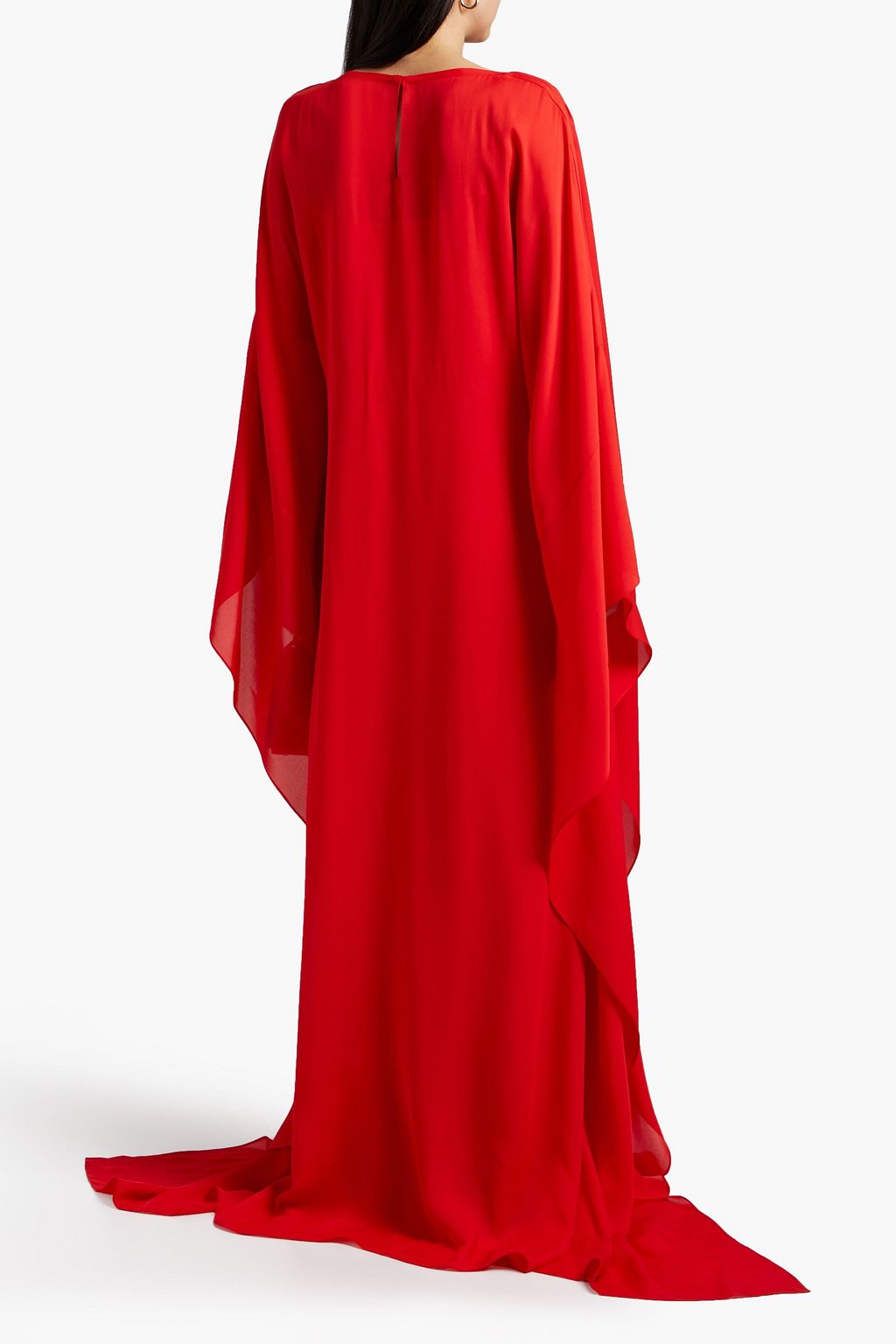 OSCAR DE LA RENTA Belted silk crepe de chine gown