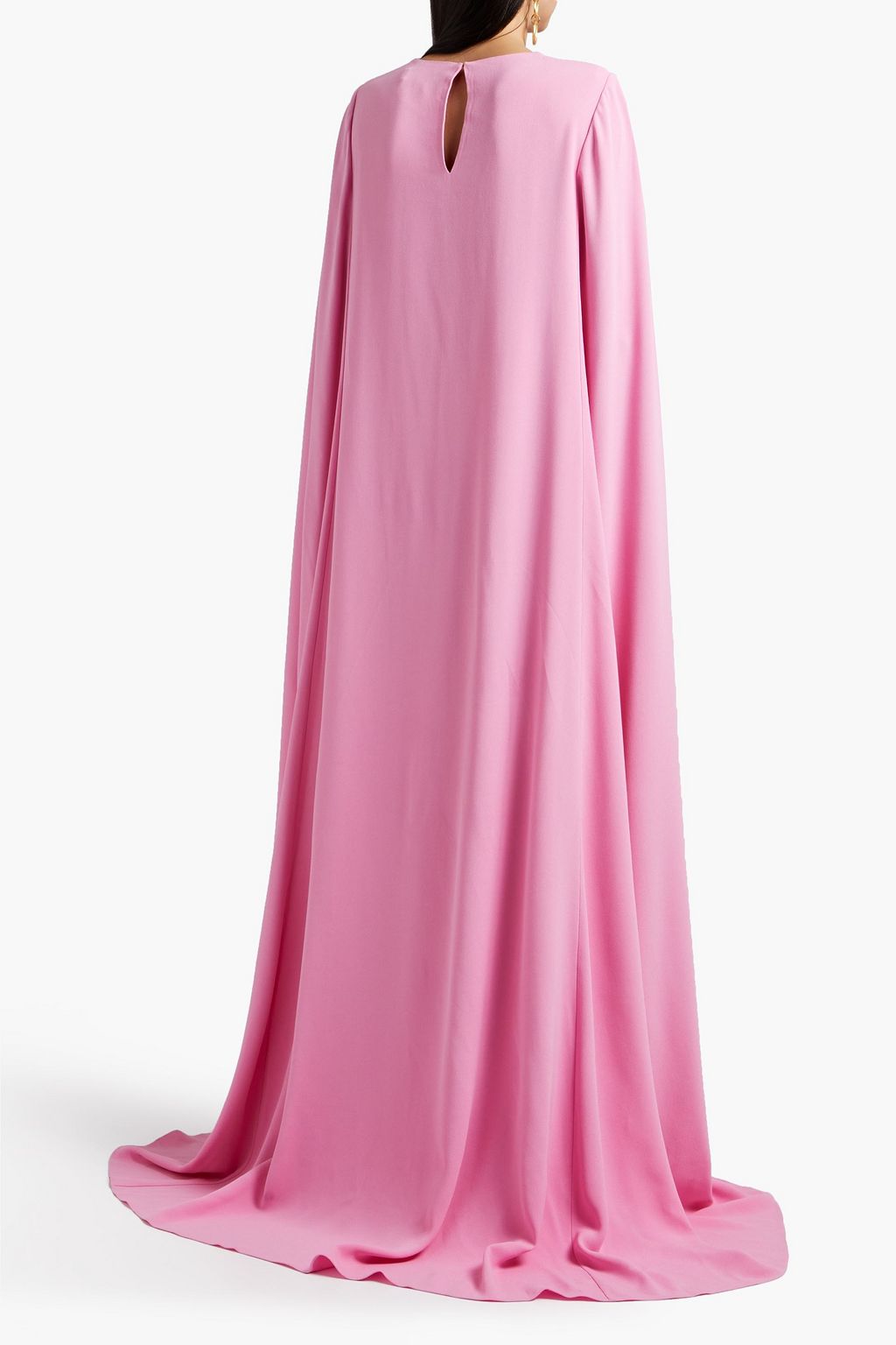 OSCAR DE LA RENTA Cape-effect cutout embellished crepe gown