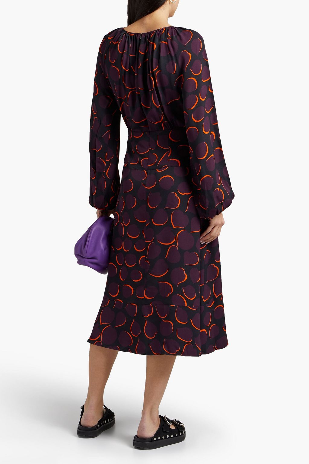 MARNI Printed crepe midi dress