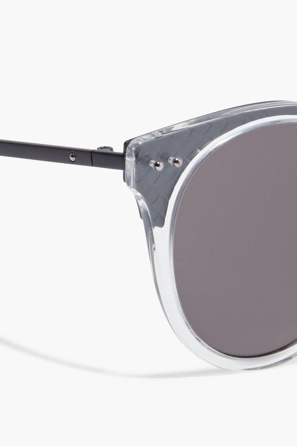 BOTTEGA VENETA Round-frame gunmetal-tone and acetate sunglasses