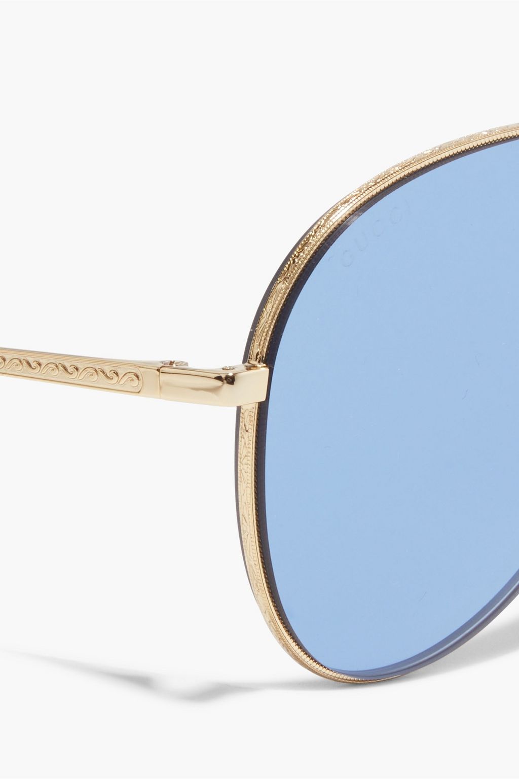 GUCCI Aviator-style gold-tone sunglasses