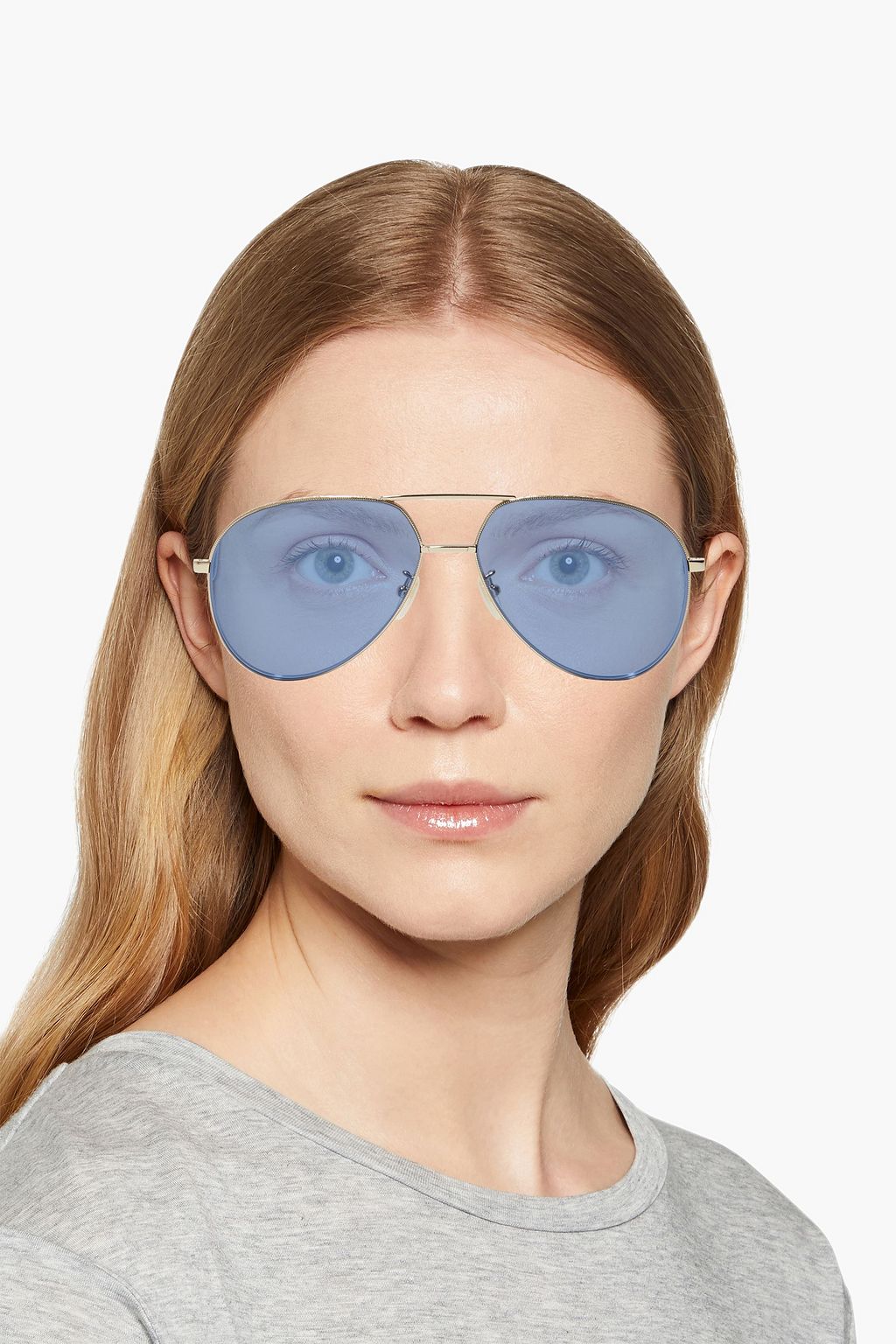 GUCCI Aviator-style gold-tone sunglasses