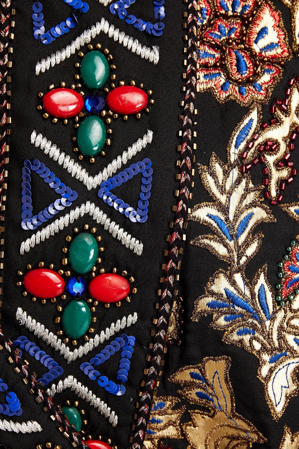 ALICE + OLIVIA Embellished patchwork-effect woven jacket