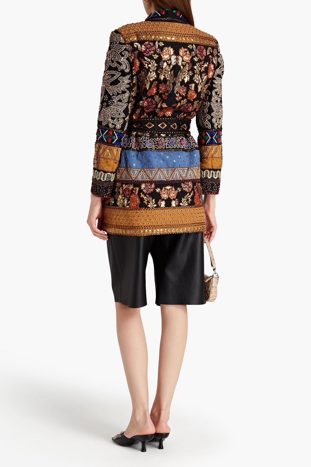 ALICE + OLIVIA Embellished patchwork-effect woven jacket