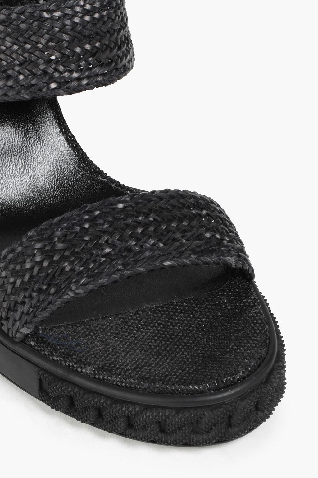 CASADEI Braided leather wedge mules