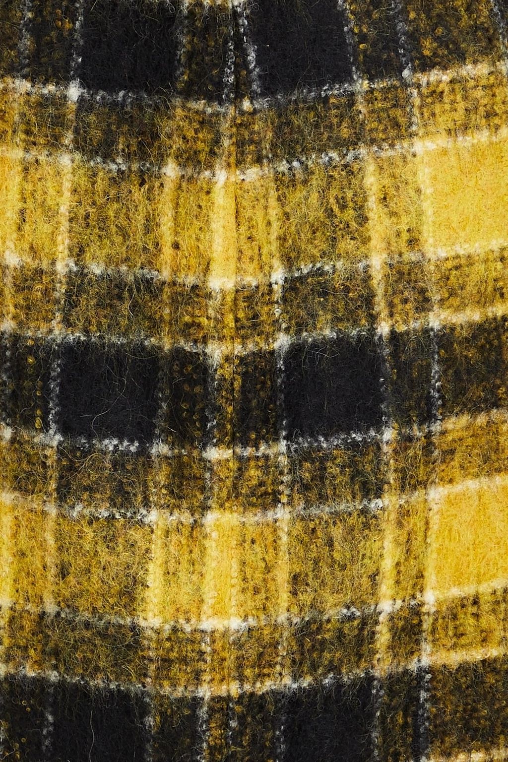 REDVALENTINO Brushed checked wool-blend felt midi skirt