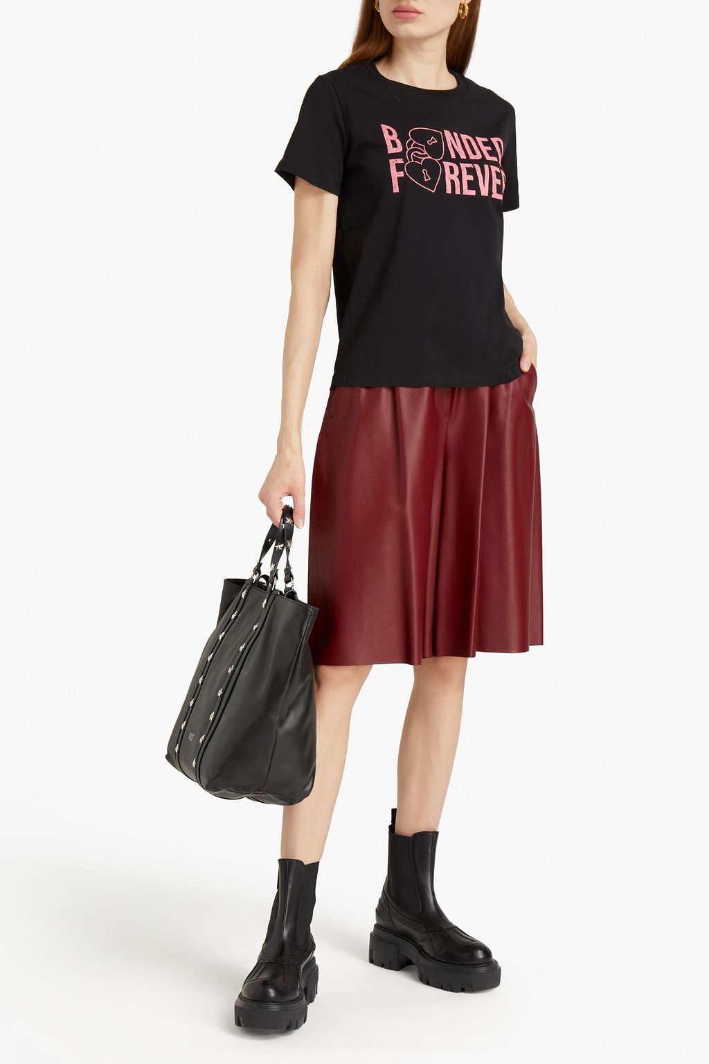 REDVALENTINO Printed cotton-jersey T-shirt