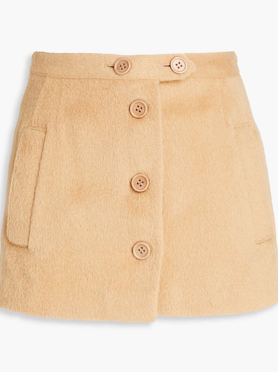 skirt-effect brushed-felt shorts