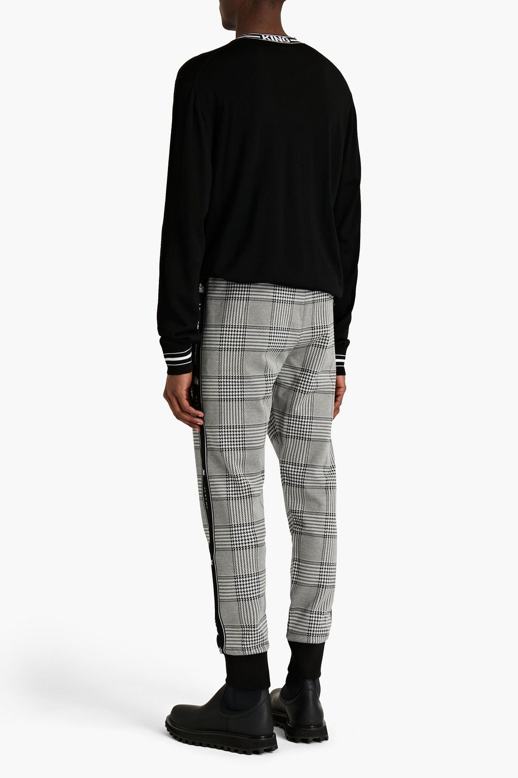 DOLCE&GABBANA Prince of Wales checked jacquard-knit track pants