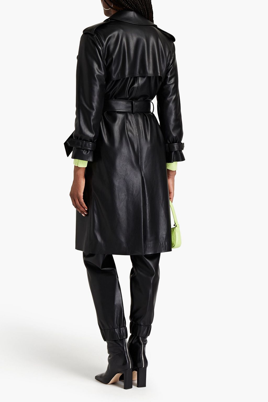 ALICE + OLIVIA Faux stretch-leather trench coat