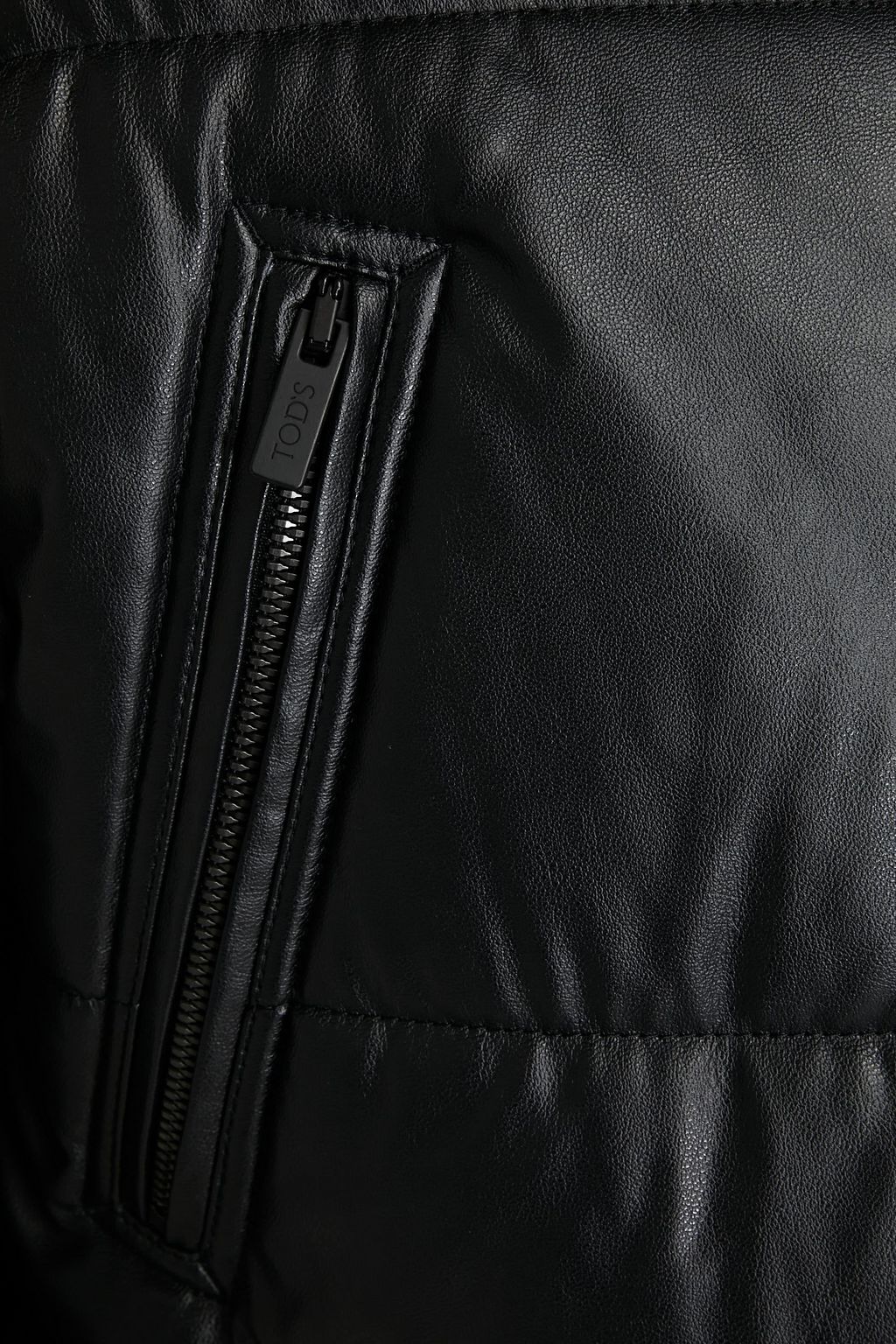 TOD'S Quilted faux leather hooded jacket