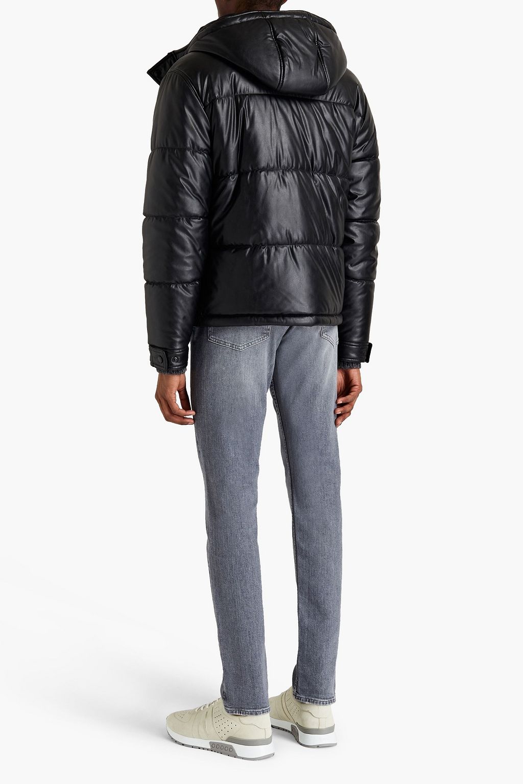 TOD'S Quilted faux leather hooded jacket