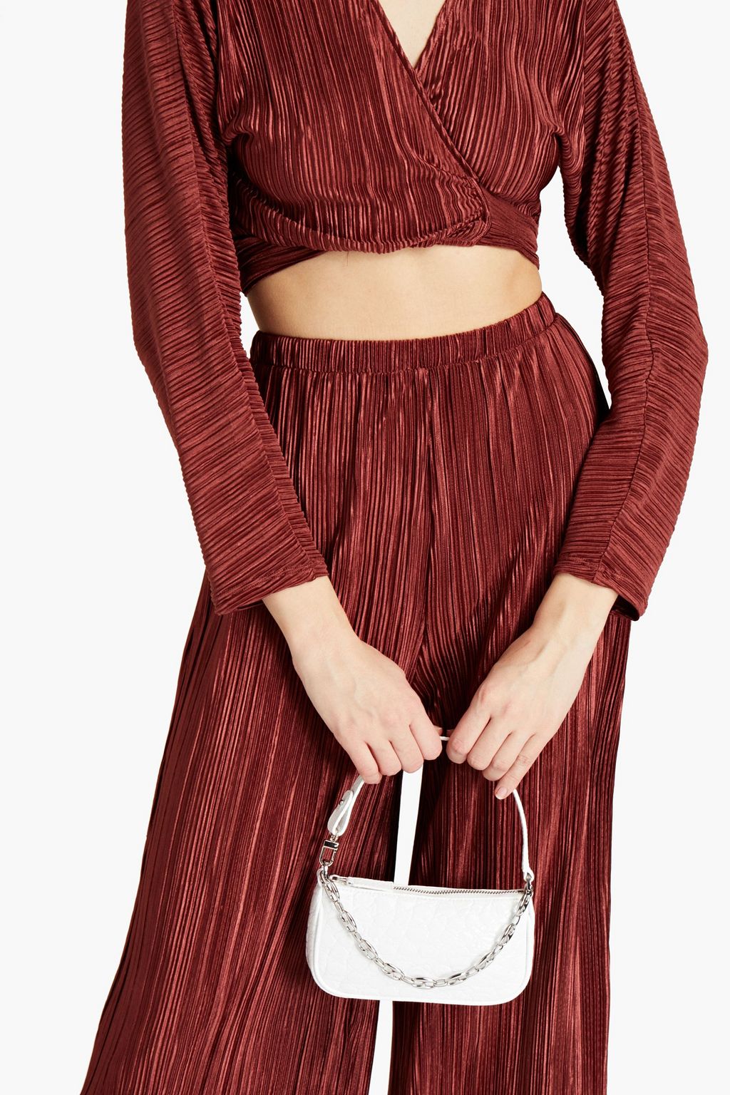 BY FAR Rachel mini croc-effect leather shoulder bag