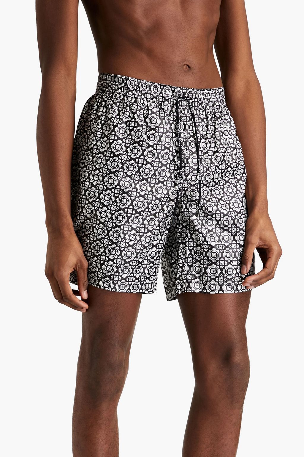 DOLCE&GABBANA BEACHWEAR Mid-length printed swim shorts