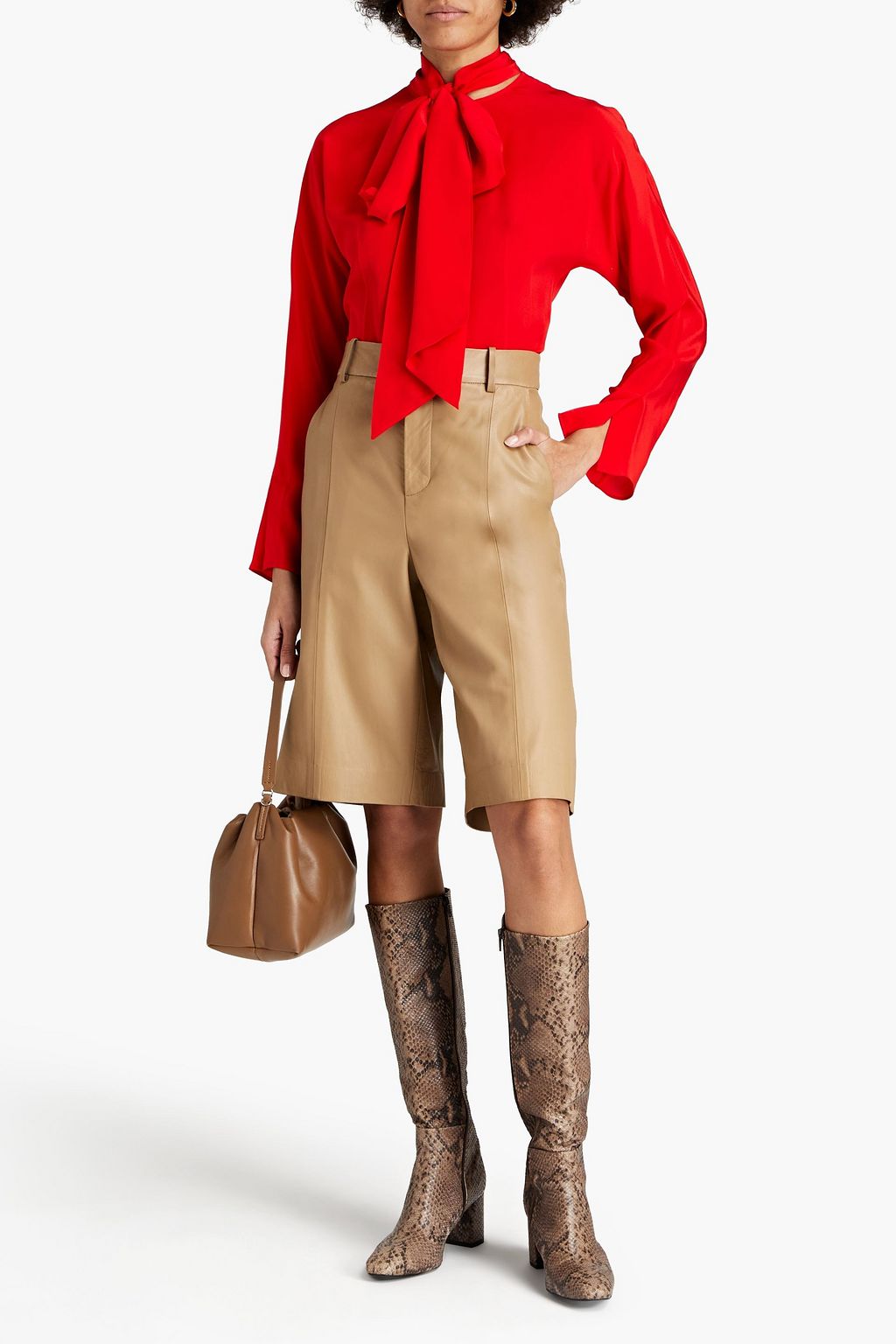 JOSEPH Pussy-bow silk crepe de chine blouse