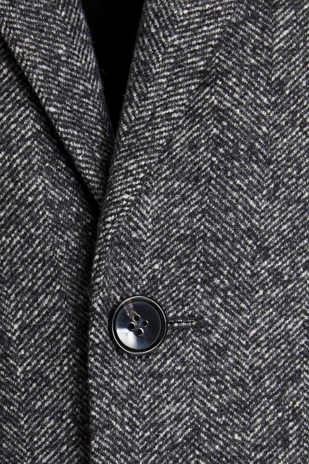 OFFICINE GÉNÉRALE Matt herringbone wool-blend tweed coat
