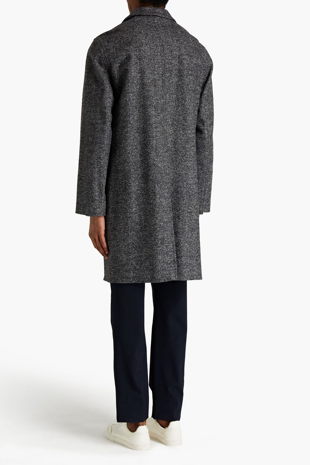 OFFICINE GÉNÉRALE Matt herringbone wool-blend tweed coat