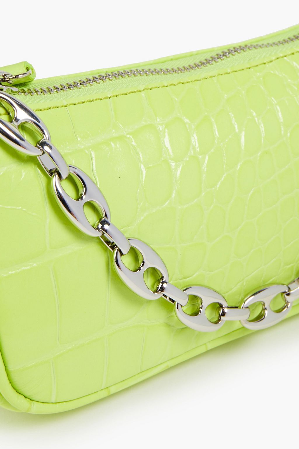 BY FAR Mini Rachel croc-effect leather shoulder bag