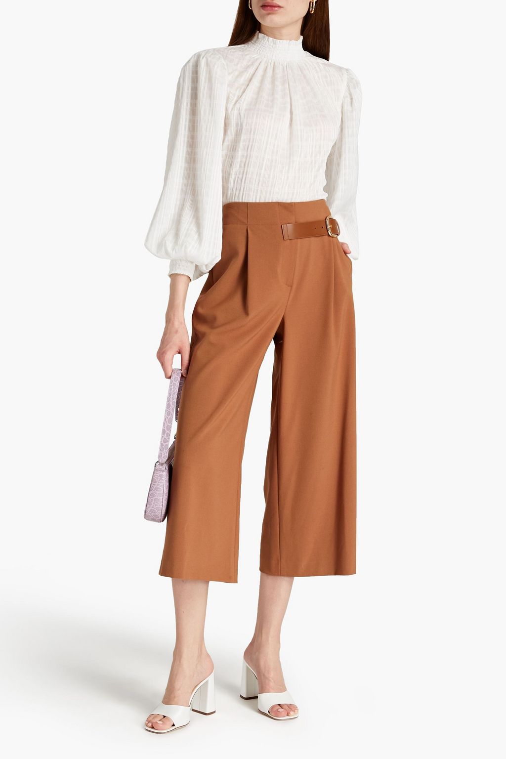 ALICE + OLIVIA Gathered crepon top