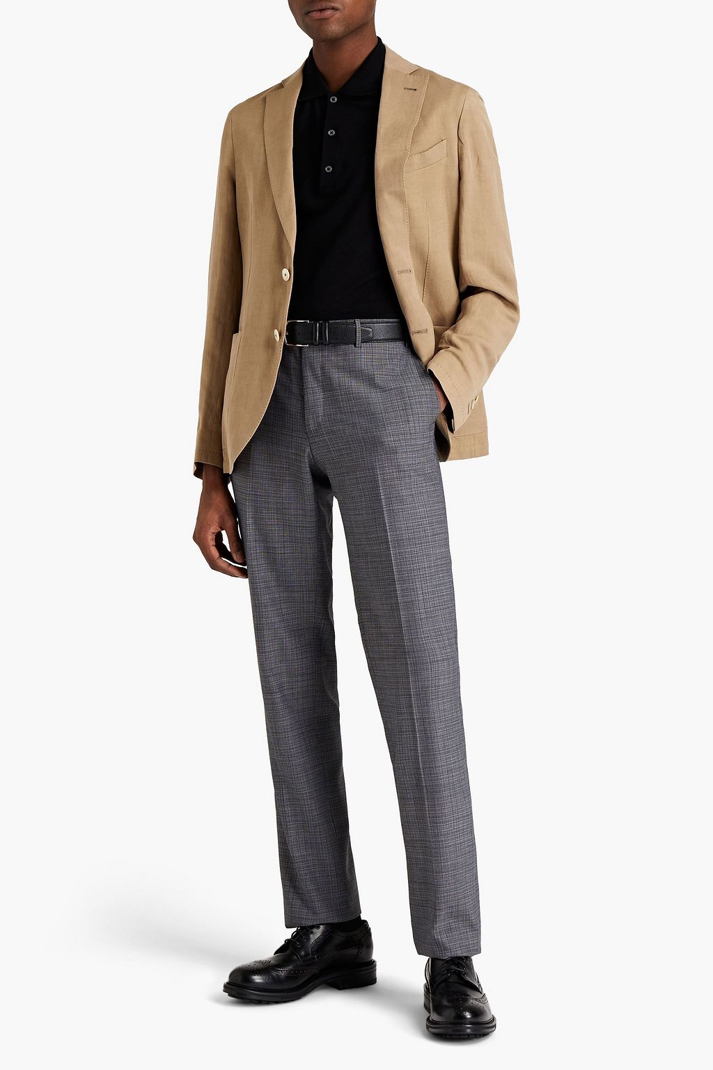 CORNELIANI Wool-blend jacquard pants