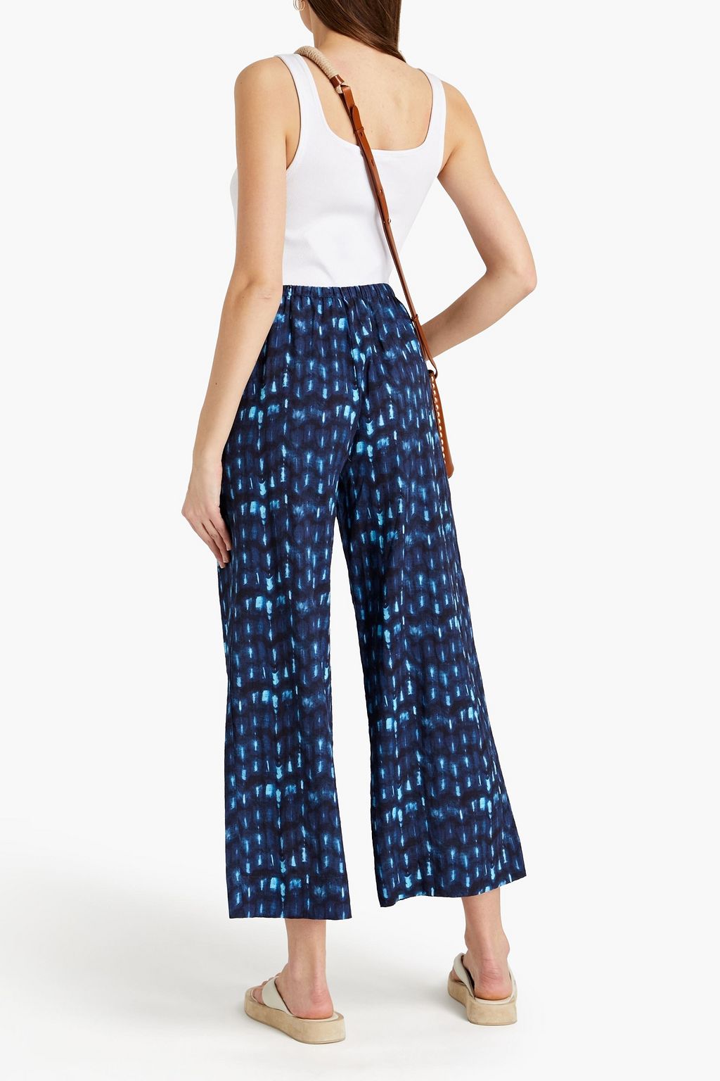 ONIA Printed cotton-blend wide-leg pants