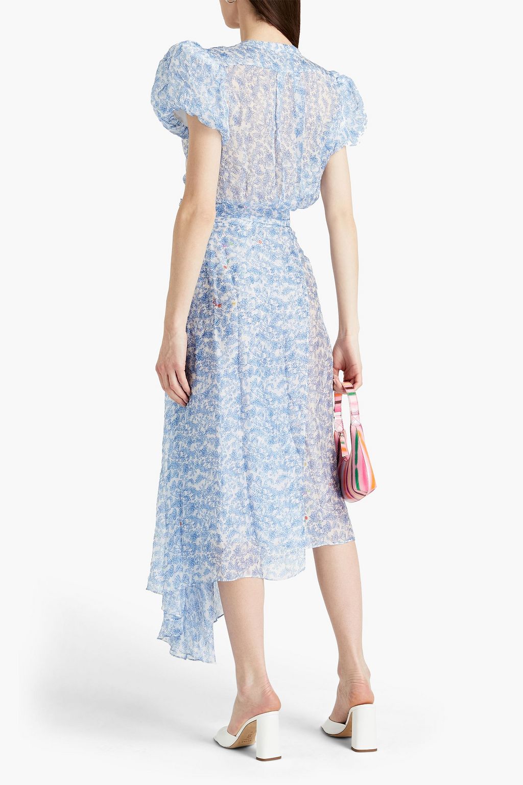 PREEN BY THORNTON BREGAZZI Printed silk-blend crepe midi wrap dress