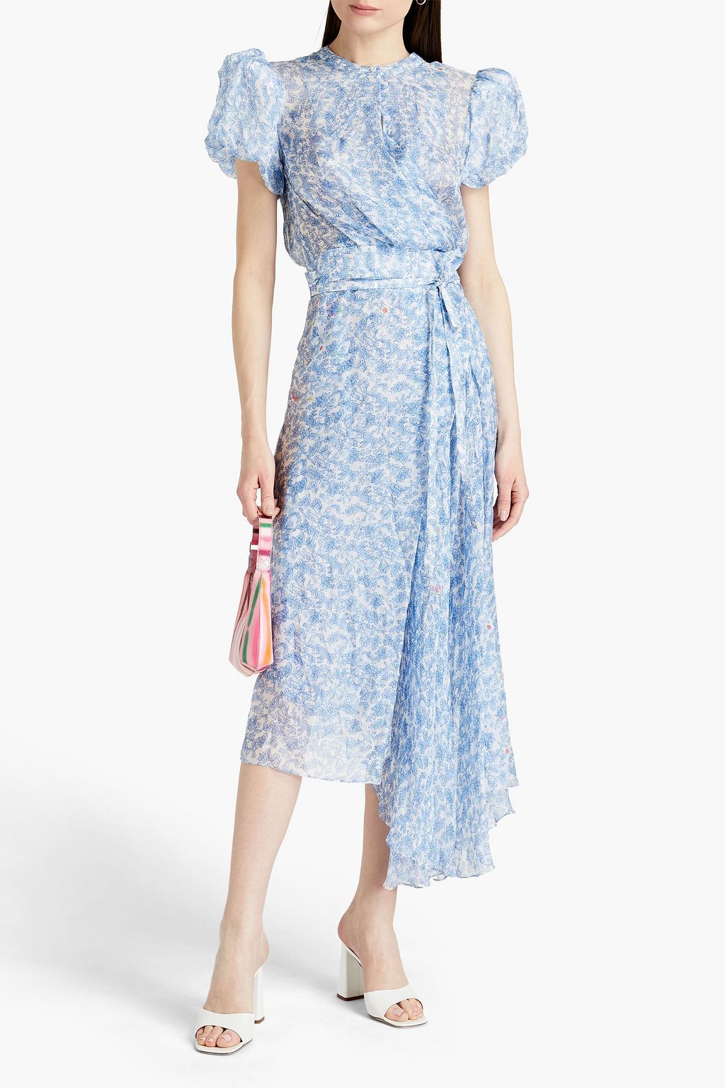 PREEN BY THORNTON BREGAZZI Printed silk-blend crepe midi wrap dress