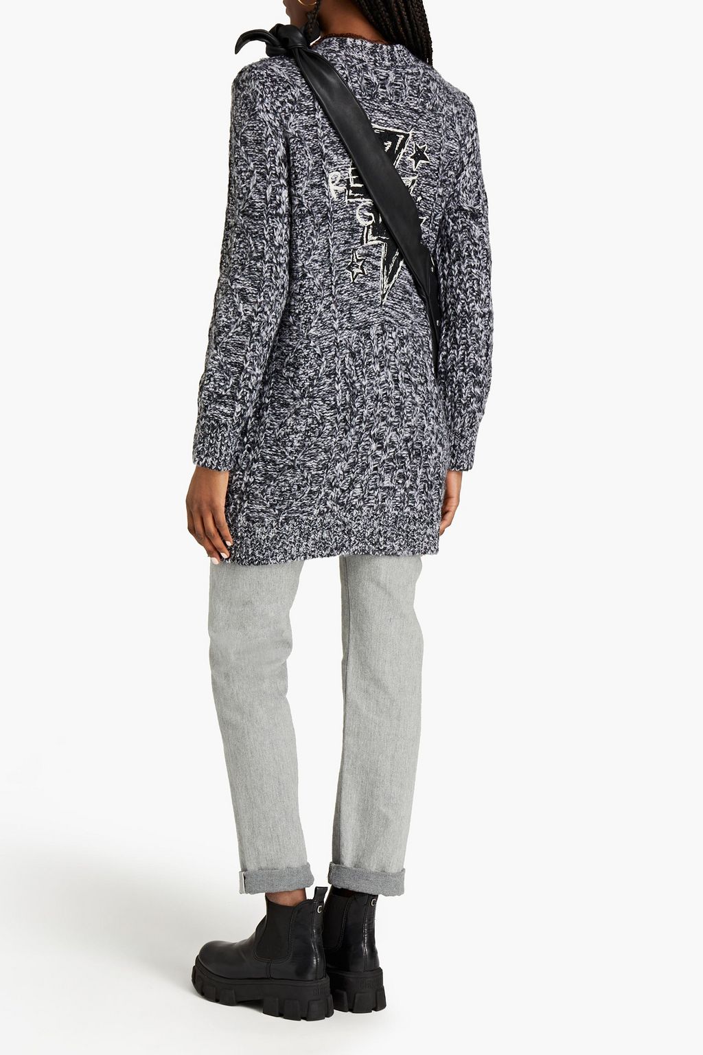 REDVALENTINO Mélange cable-knit cardigan
