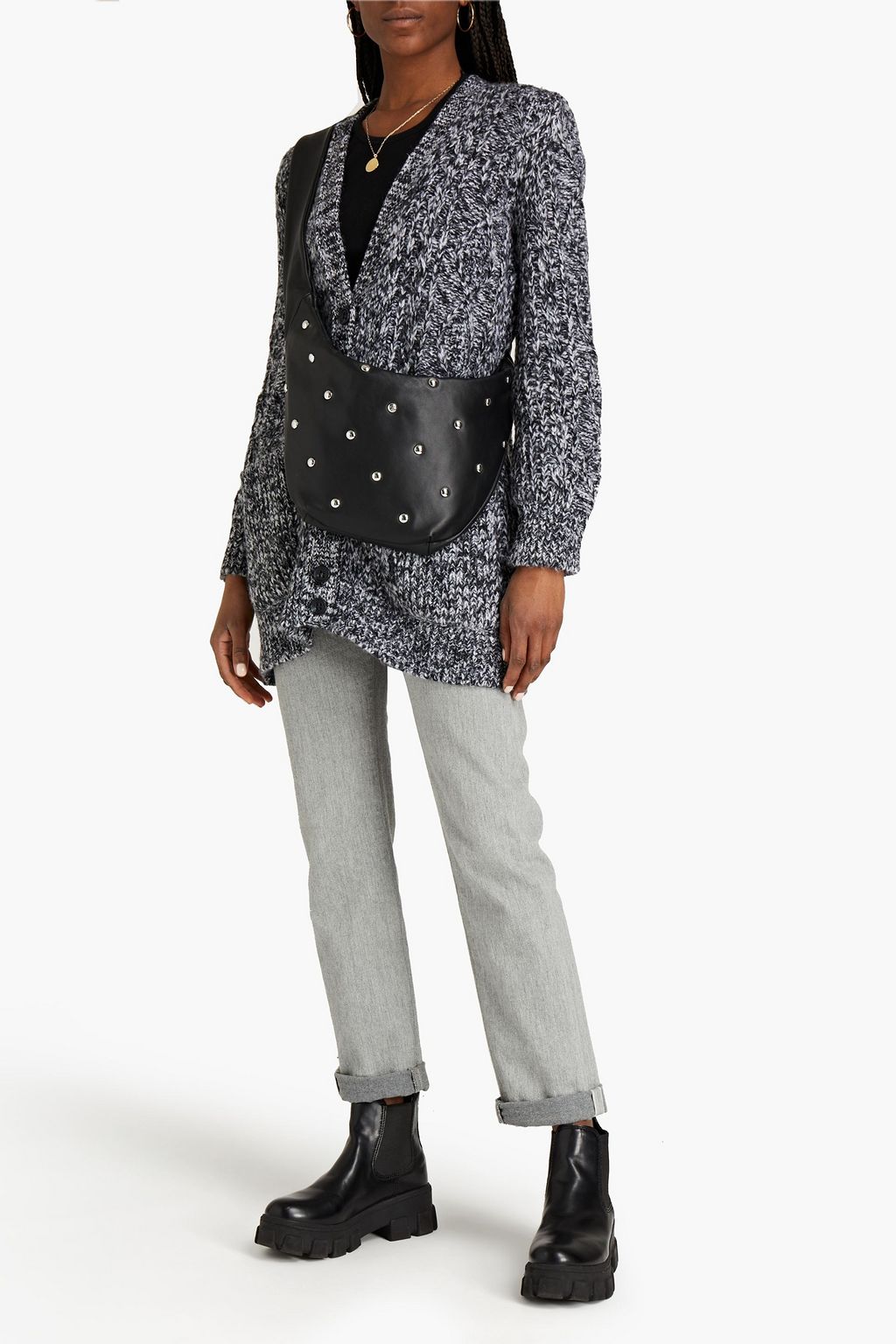 REDVALENTINO Mélange cable-knit cardigan
