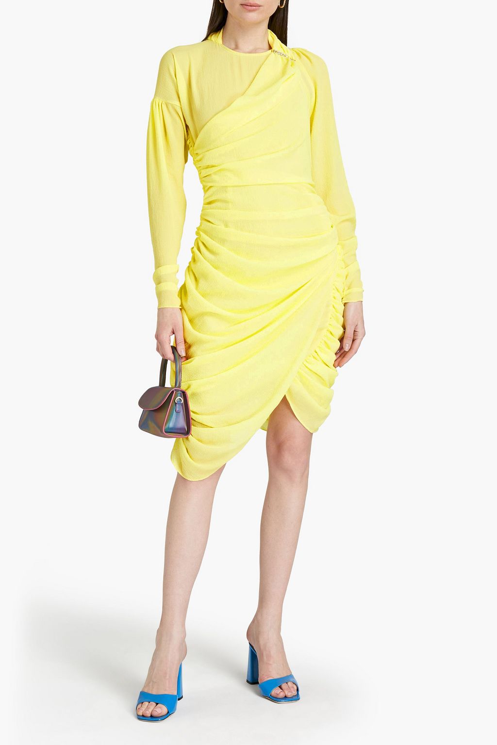 PREEN BY THORNTON BREGAZZI Alexandra wrap-effect embellished crinkled-georgette dress