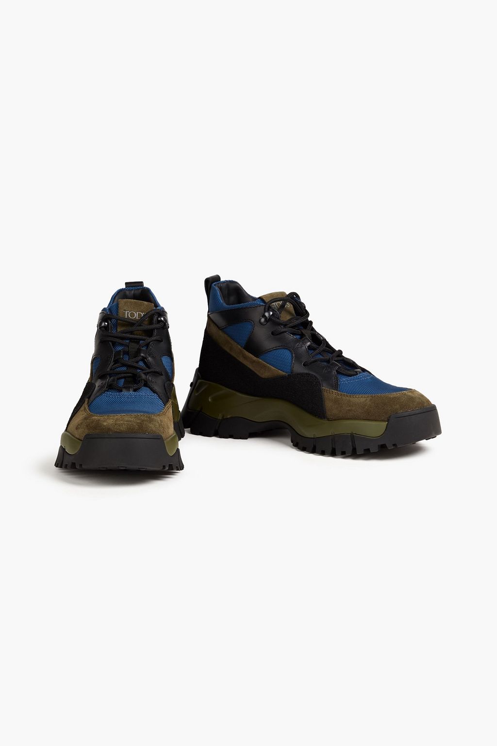 TOD'S Suede, leather and Cordura nylon hiking boots