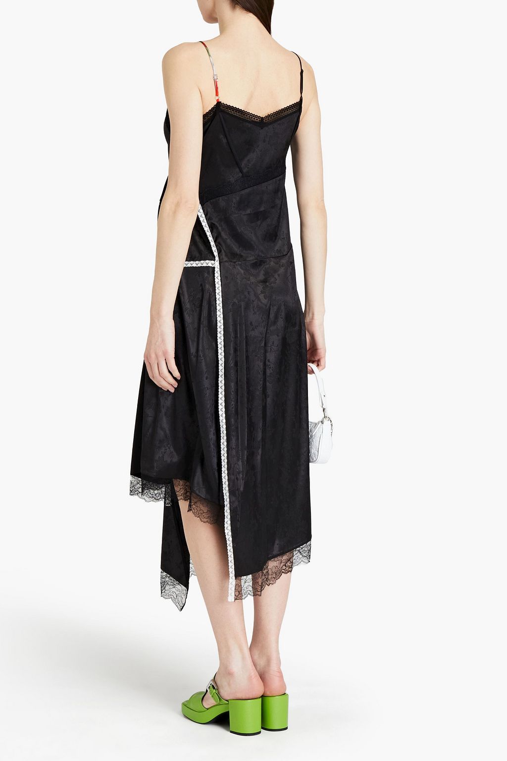 PREEN BY THORNTON BREGAZZI Asymmetric printed satin-jacquard midi dress