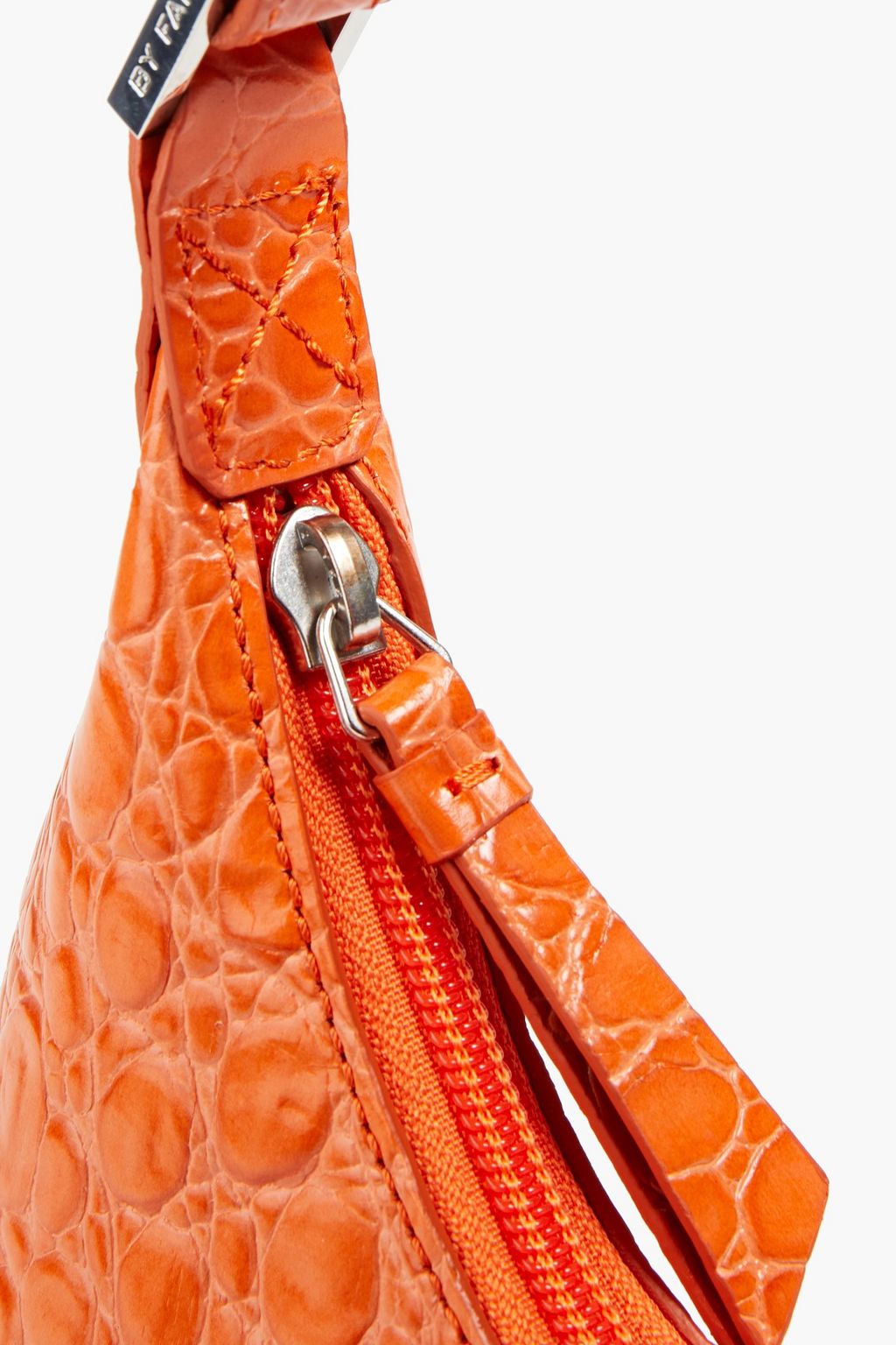 BY FAR Baby Amber croc-effect leather shoulder bag