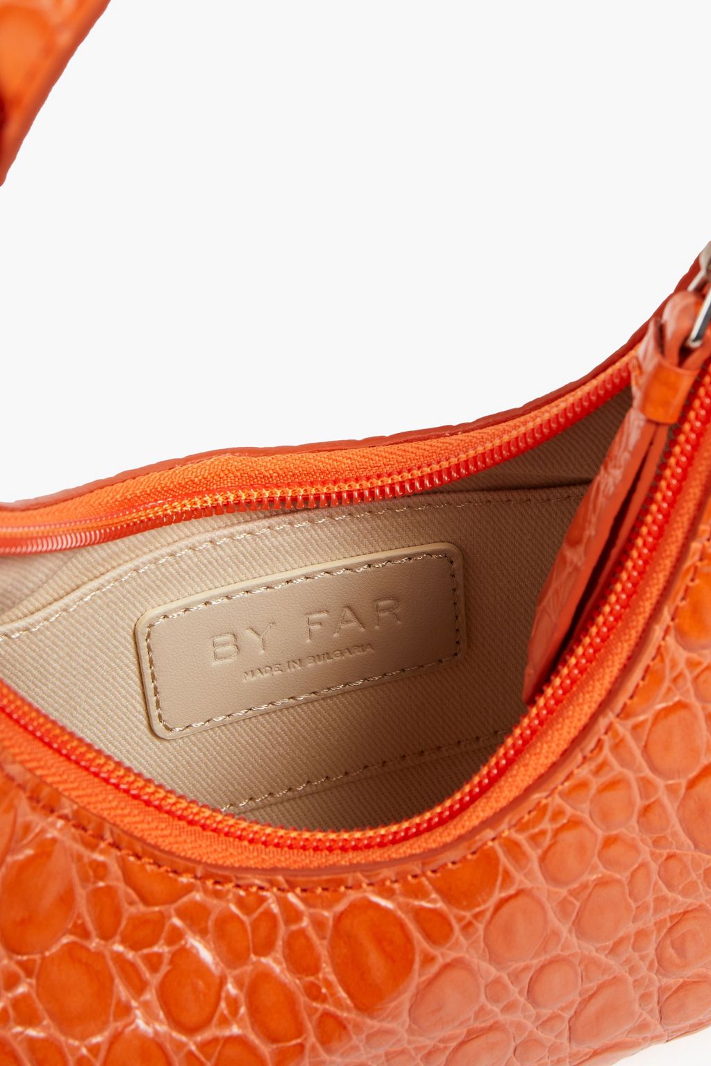 BY FAR Baby Amber croc-effect leather shoulder bag