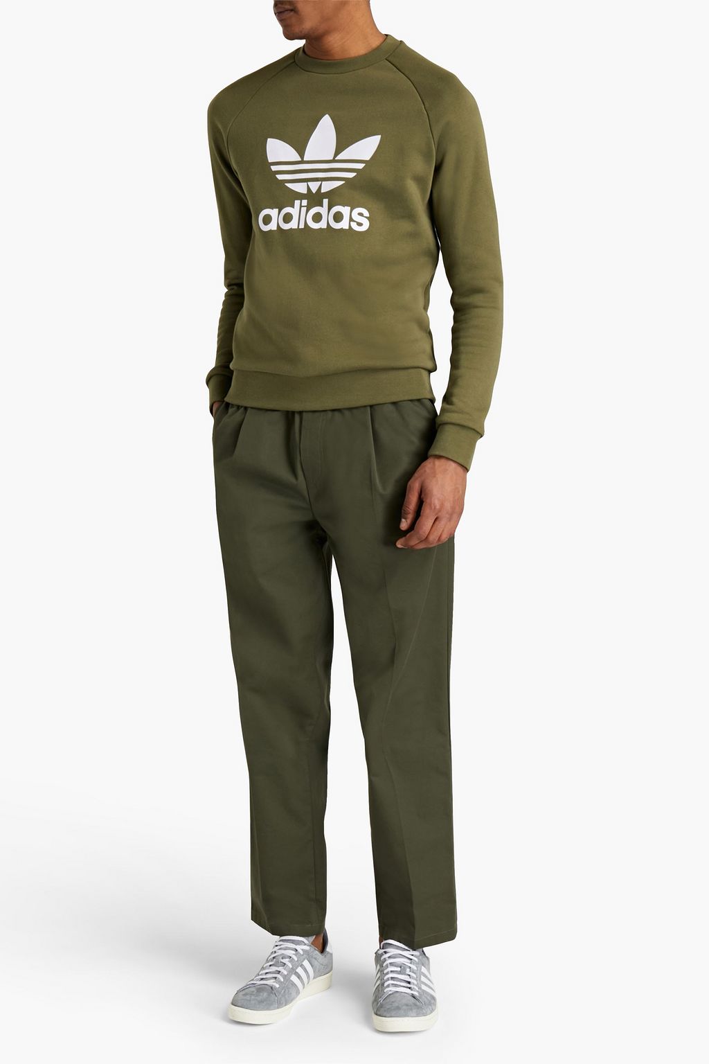 ADIDAS ORIGINALS Printed French cotton-terry sweatshirt