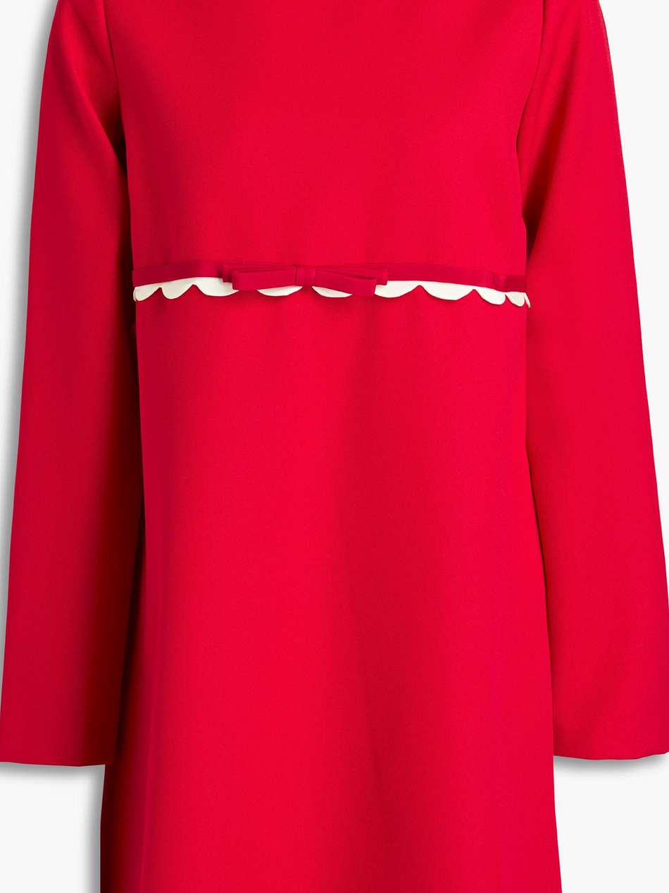 scalloped crepe mini dress