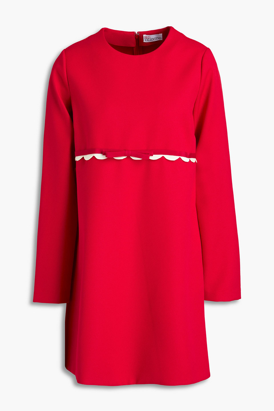 Redvalentino Woman Scalloped Crepe Mini Dress Red Size 38
