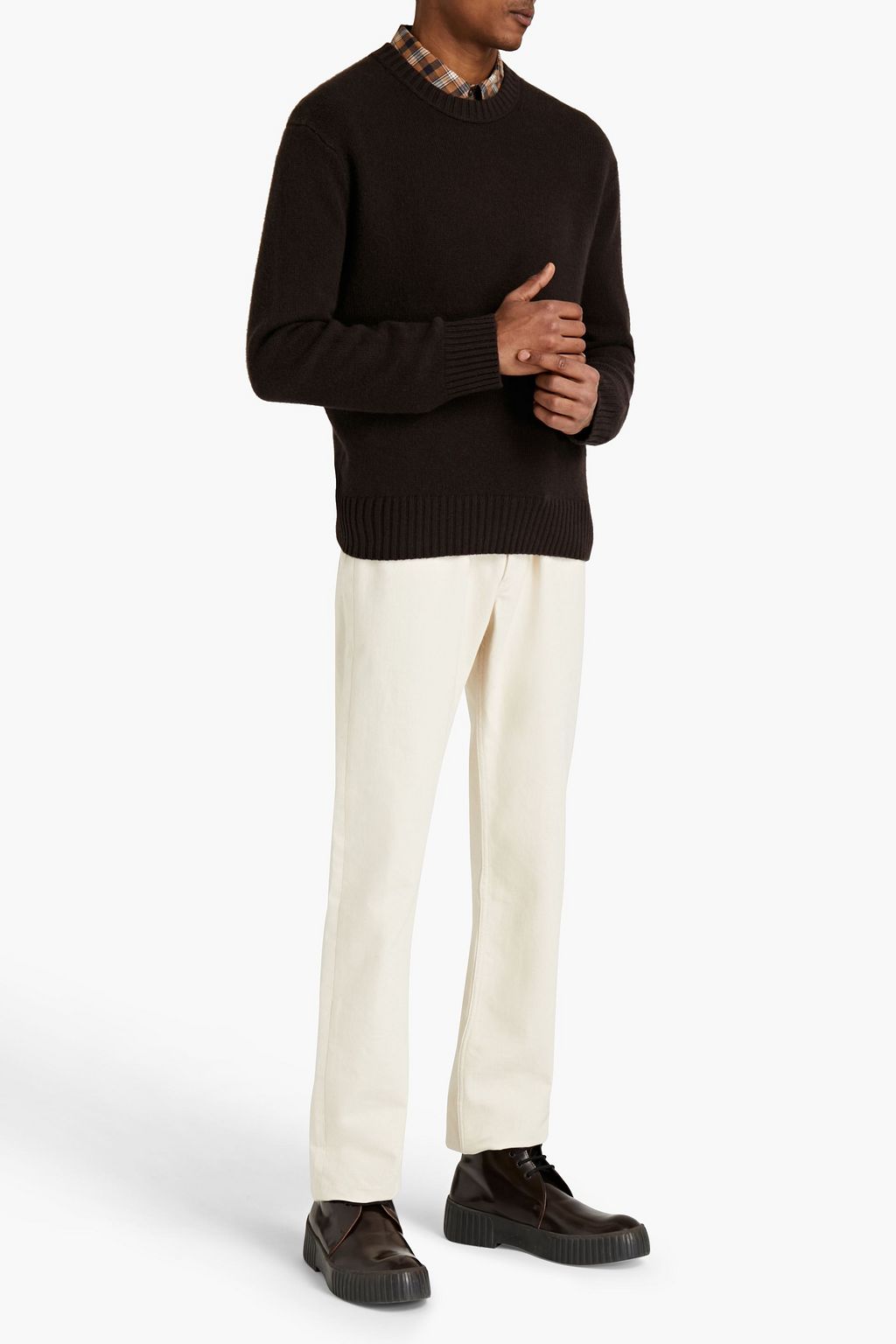 FRAME Logo-embroidered cashmere sweater