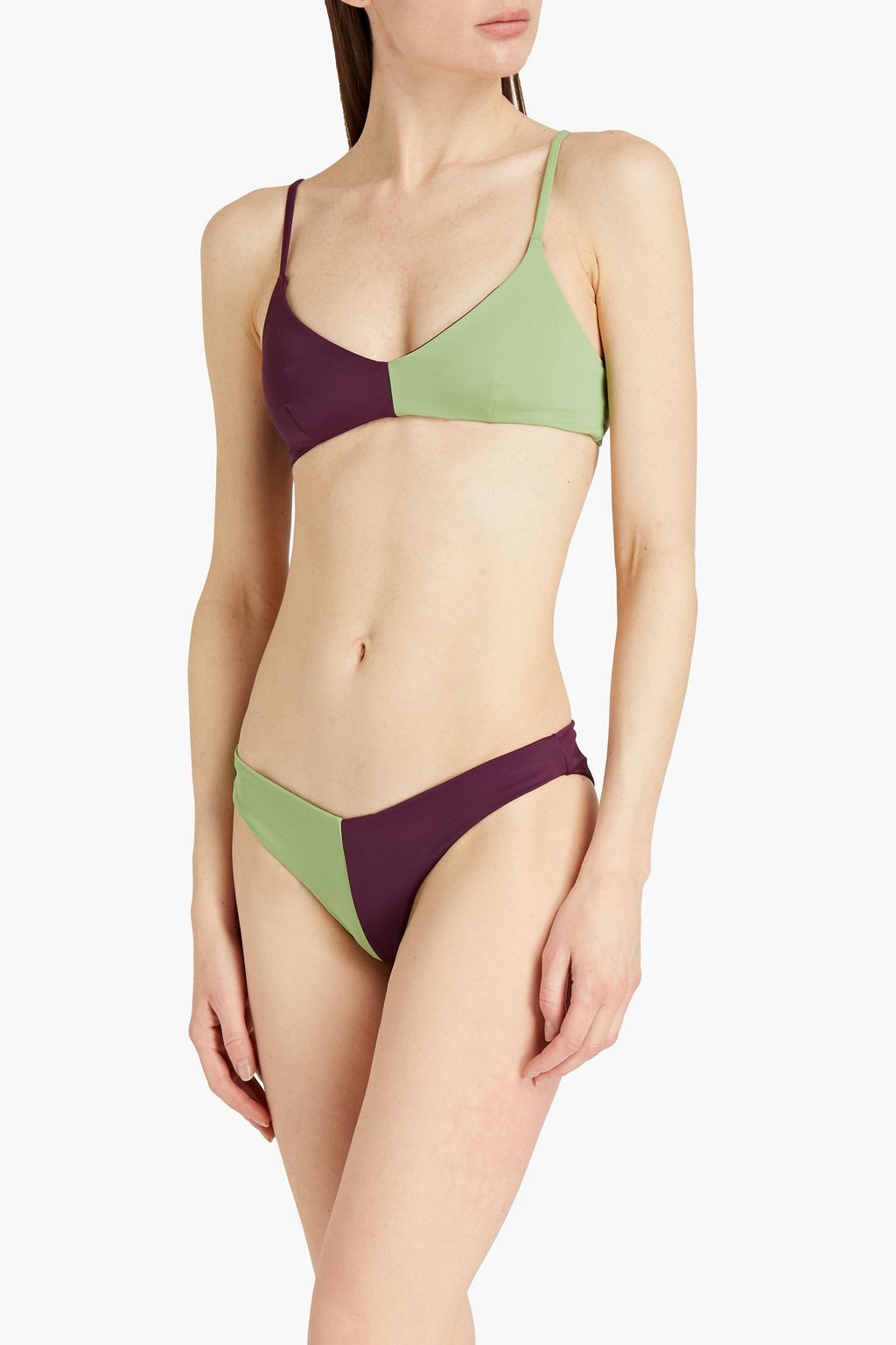 ONIA Zweifarbiges Triangel-Bikini-Oberteil