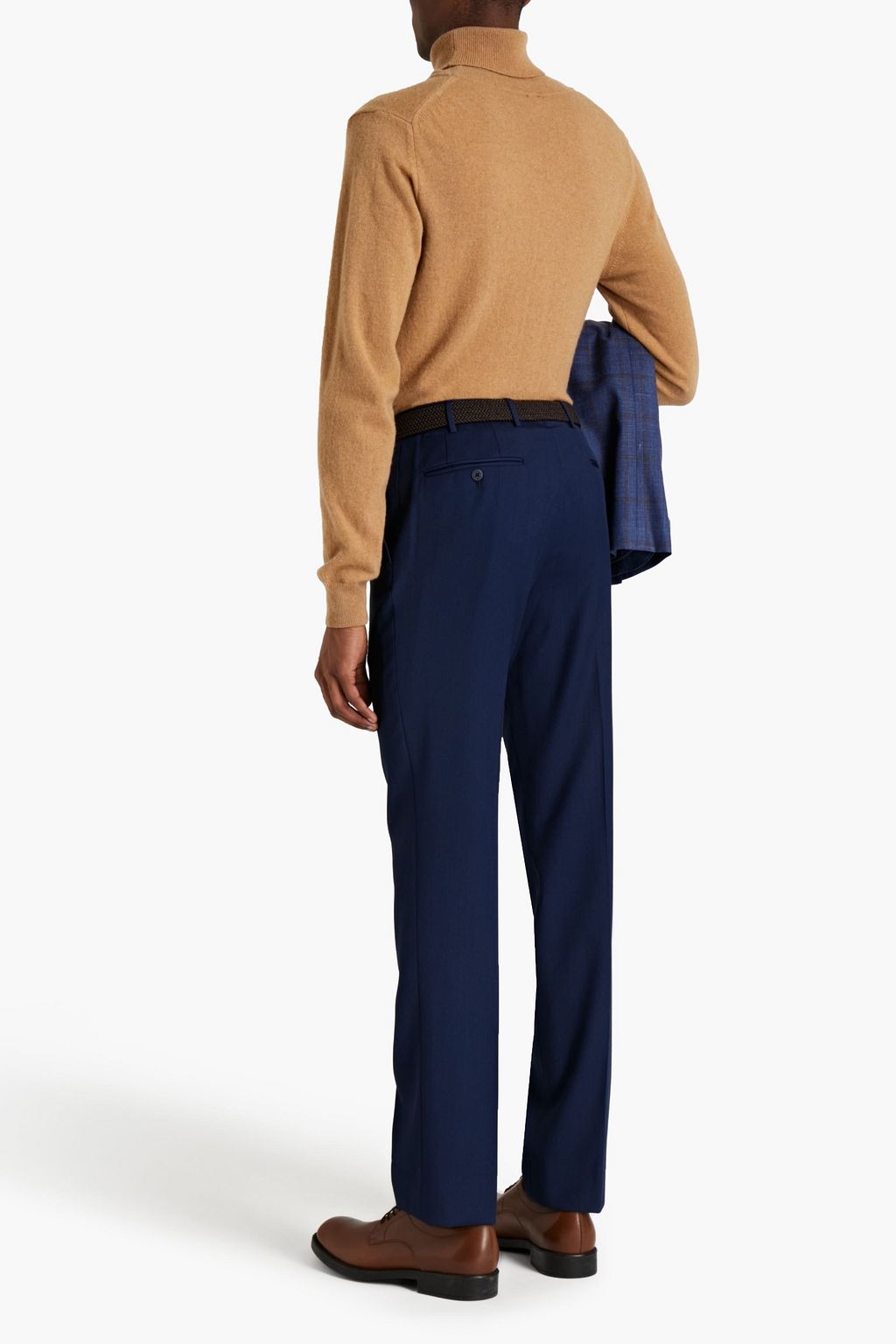 CORNELIANI Mélange wool-twill pants