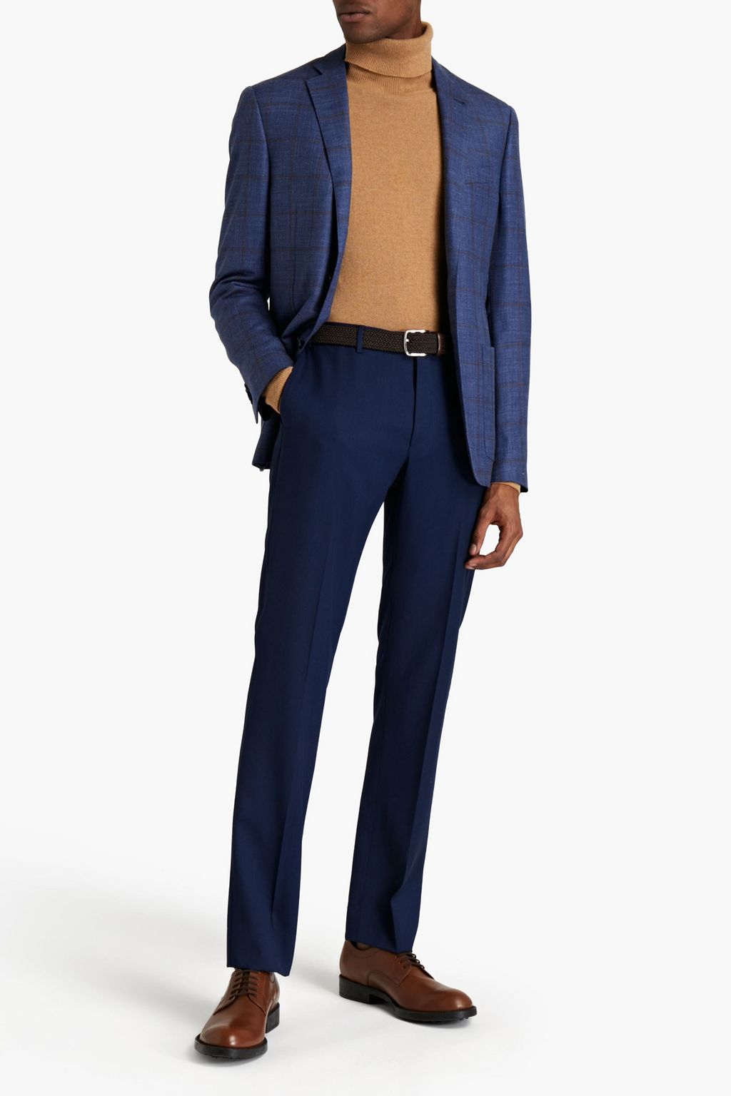 CORNELIANI Mélange wool-twill pants