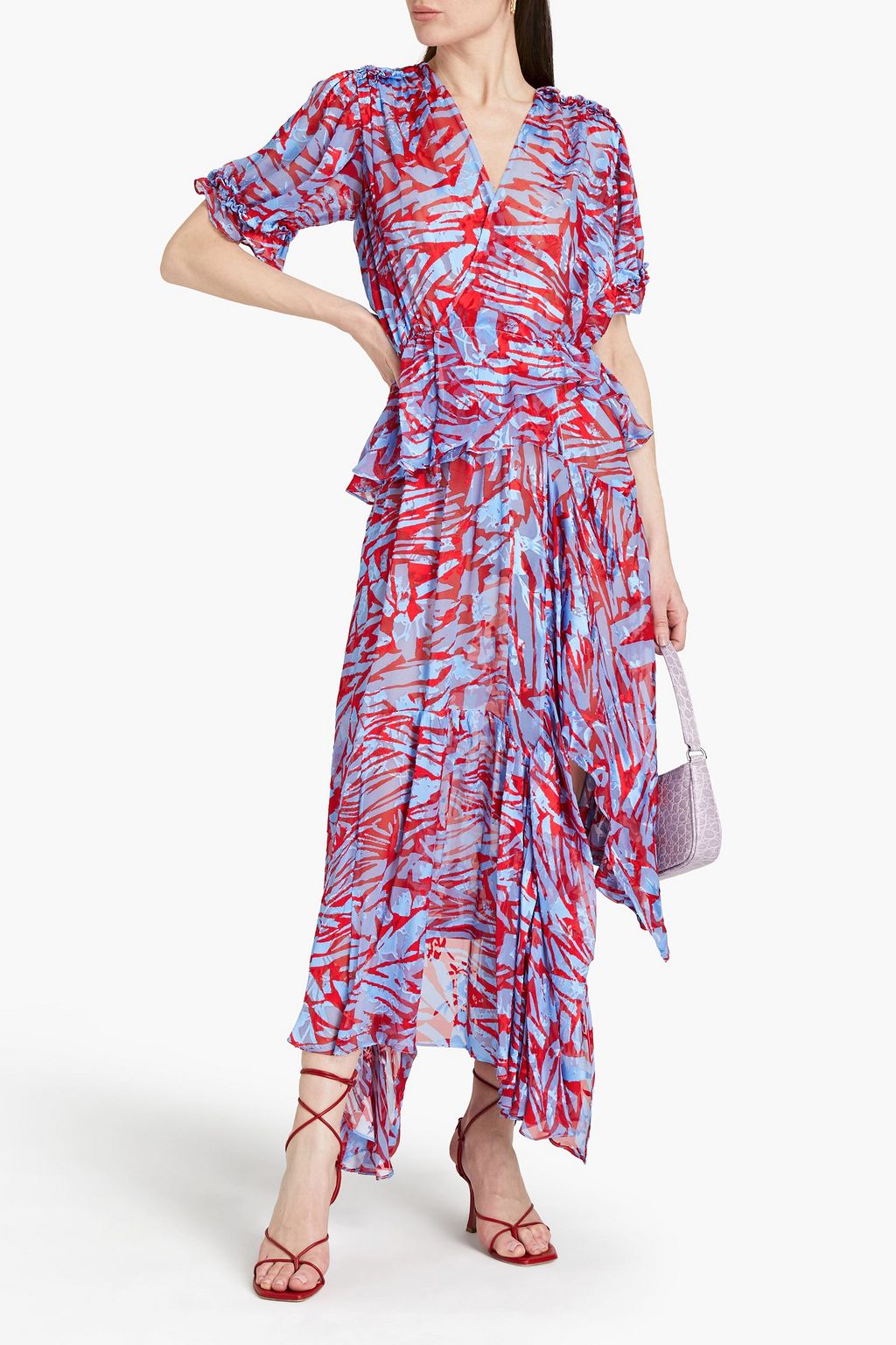 PREEN BY THORNTON BREGAZZI Jayma printed burnout silk-blend midi dress