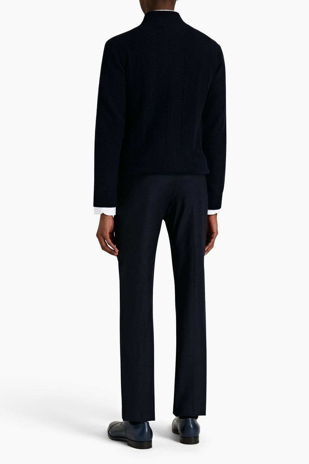 CORNELIANI Checked cotton-blend flannel pants