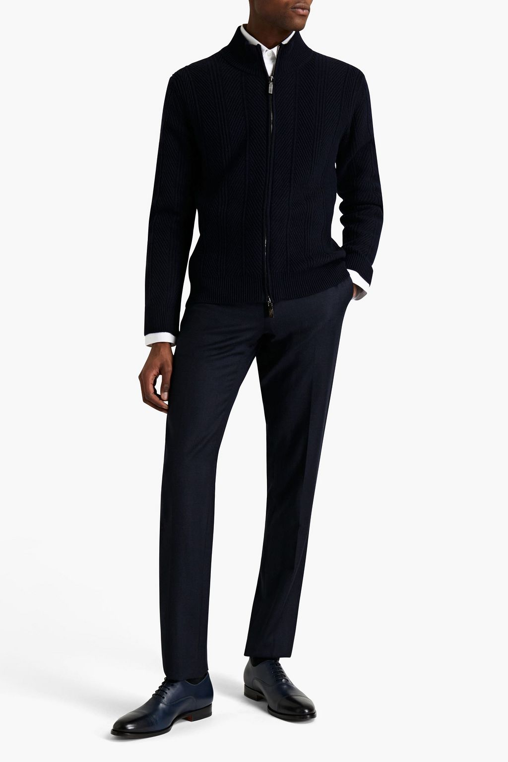CORNELIANI Checked cotton-blend flannel pants