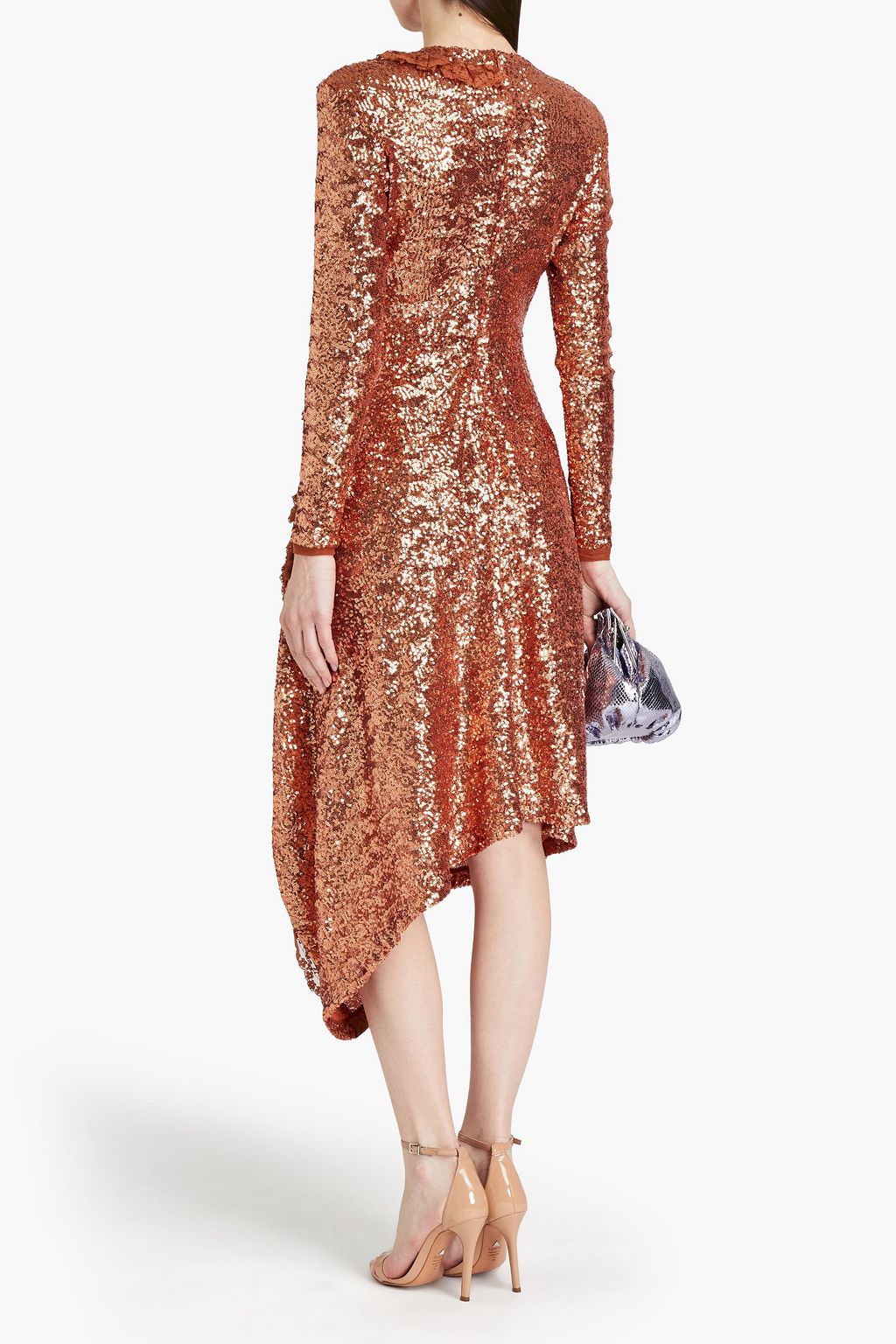PREEN BY THORNTON BREGAZZI Yasmeen asymmetric ruffled sequined stretch-tulle dress