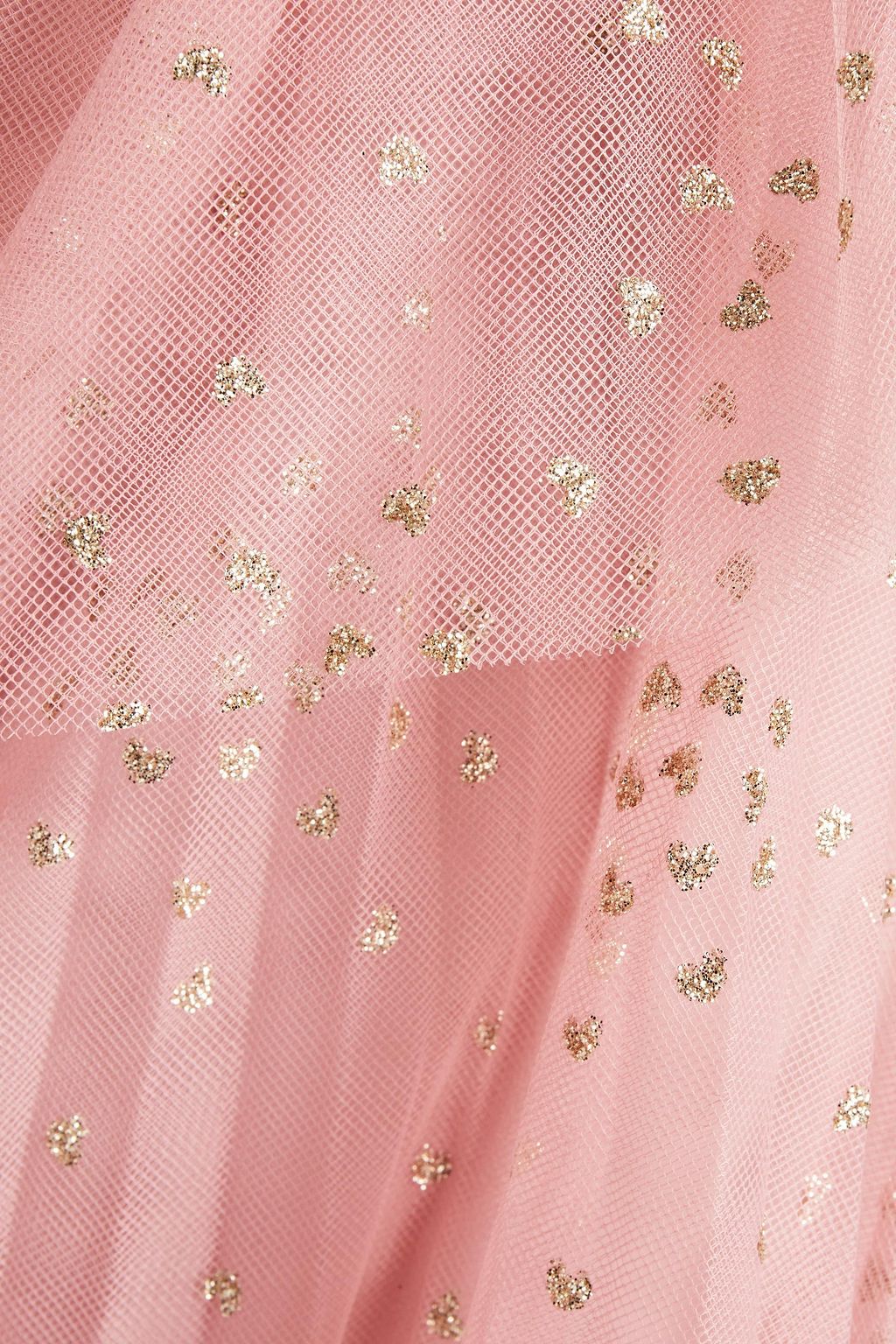 REDVALENTINO One-shoulder glittered tulle mini dress